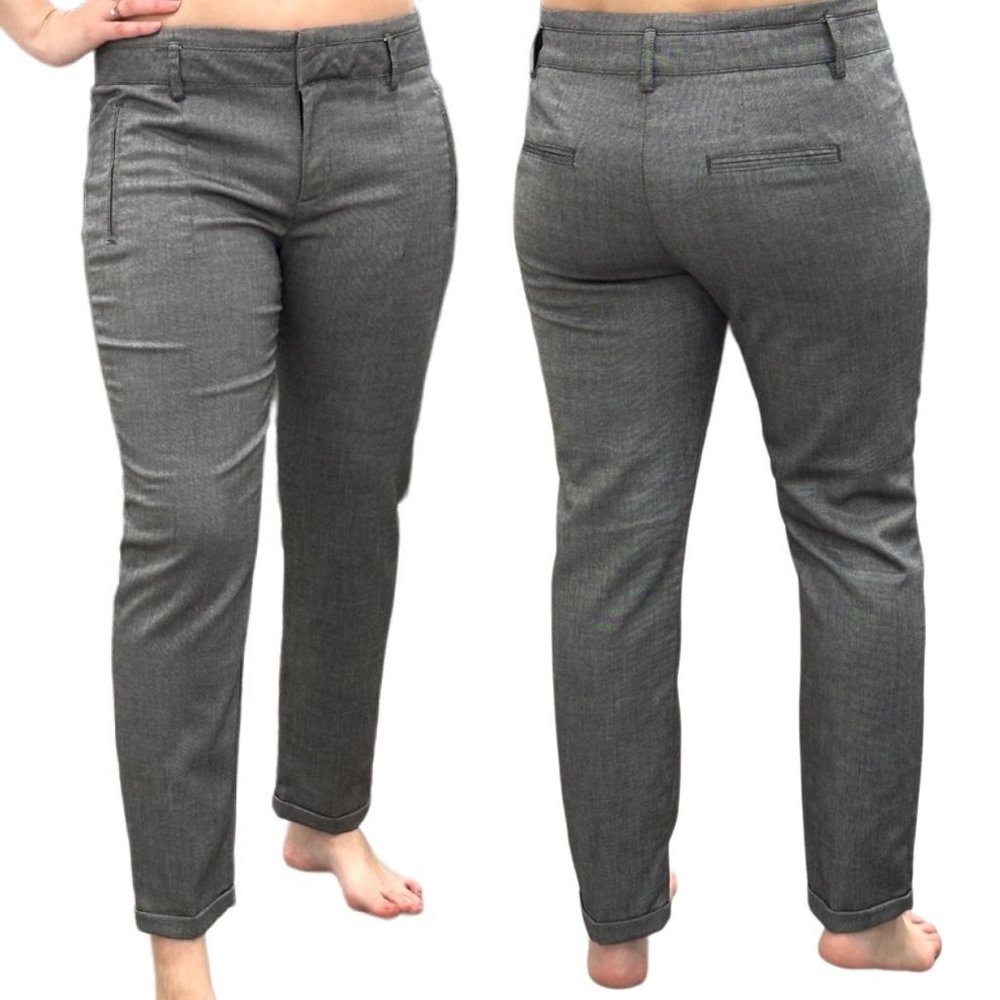 Zara Basic Tapered Ankle Skinny Slim Fit Trousers in Gray Women’s Size 8